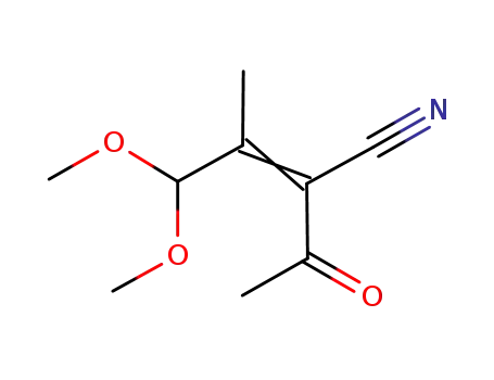 2-acetyl-4,4-dimethoxy-3-methylbut-2-enenitrile
