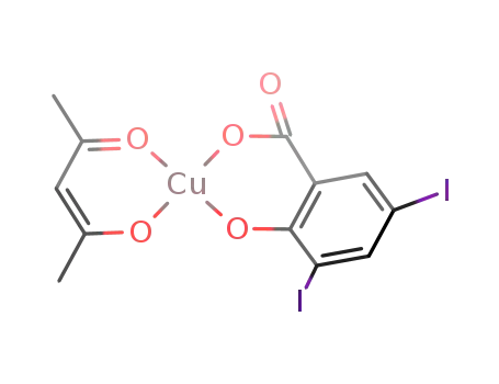 (2,4-pentanediono)(3,5-diiodosalicylato)copper(II)