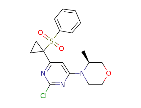 4-[1-(benzenesulfonyl)cyclopropyl]-2-chloro-6-[(3S)-3-methylmorpholin-4-yl]pyrimidine