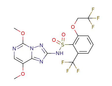 2-(2,2,2-trifluoroethoxy)-6-trifluoromethyl-N-(5,8-dimethoxy-1,2,4-triazolo[1,5-c]pyrimidin-2-yl)benzenesulfonamide