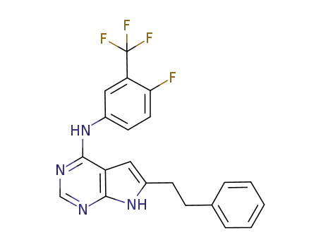N-[4-fluoro-3-(trifluoromethyl)phenyl]-6-(2-phenylethyl)-7H-pyrrolo[2,3-d]pyrimidin-4-amine