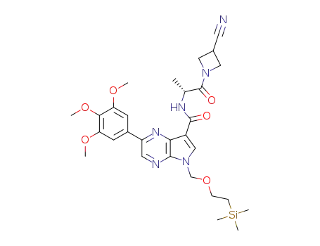 2-(3,4,5-trimethoxyphenyl)-5-(2-trimethylsilanylethoxymethyl)-5H-pyrrolo[2,3-b]pyrazine-7-carboxylic acid [(R)-2-(3-cyanoazetidin-1-yl)-1-methyl-2-oxoethyl]amide