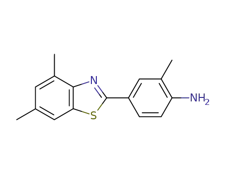 Molecular Structure of 5855-93-6 (2-(3-methyl-4-aminophenyl)-4,6-dimethylbenzothiazole)