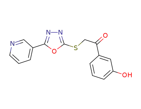 1-(3-hydroxyphenyl)-2-{[5-(3-pyridinyl)-1,3,4-oxadiazol-2-yl]sulfanyl}-1-ethanone