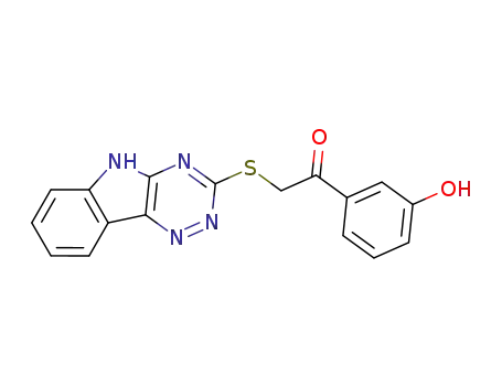2-(5H-[1,2,4]triazino[5,6-b]indol-3-ylthio)-1-(3-hydroxyphenyl)ethanone