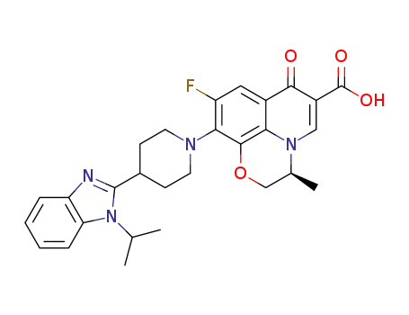 (S)-10-(4-(1-isopropyl-1H-benzo[d]imidazol-2-yl)piperidin-1-yl)-9-fluoro-3-methyl-7-oxo-3,5,6,7-tetrahydro-2H-[1,4]oxazino[2,3,4-ij]quinoline-6-carboxylic acid