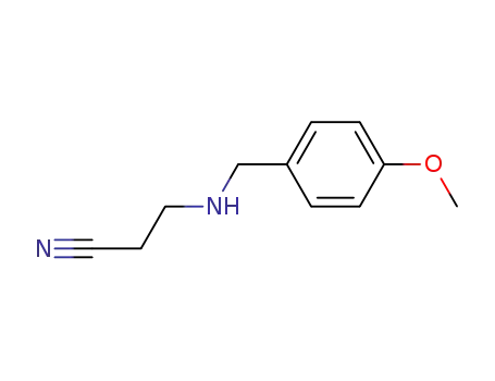 Molecular Structure of 55383-76-1 (Propanenitrile, 3-[[(4-methoxyphenyl)methyl]amino]-)
