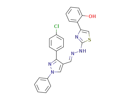 (E)-2-(2-(2-((3-(4-chlorophenyl)-1-phenyl-1H-pyrazol-4-yl)methylene)hydrazinyl)thiazol-4-yl)phenol