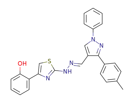 (E)-2-(2-(2-((1-phenyl-3-p-tolyl-1H-pyrazol-4-yl)methylene)hydrazinyl)thiazol-4-yl)phenol