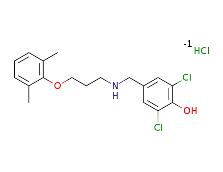 2,6-dichloro-4-((3-(2,6-dimethylphenoxy)propylamino)methyl)phenol