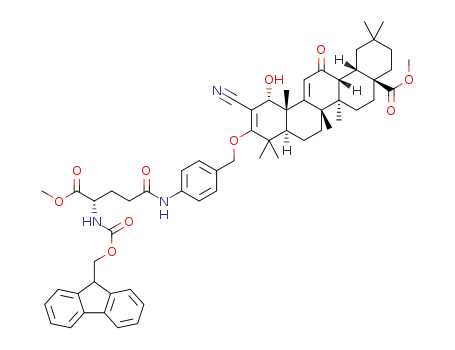 1-hydroxyl-2-cyano-3-(4-(methyl-L-glutaminate-N2-(((9H-fluoren-9-yl)methoxy)carbonyl)-N5-yl)-benzyloxy)-12-oxooleana-2(3),9(11)-dien-28-oic acid methyl ester