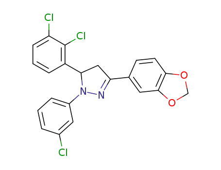 3-(benzo[d][1,3]dioxol-5-yl)-1-(3-chlorophenyl)-5-(2,3-dichlorophenyl)-4,5-dihydro-1H-pyrazole