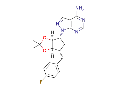 1-((3aS,4R,6S,6aR)-6-(4-fluorobenzyl)-2,2-dimethyltetrahydro-4H-cyclopenta[d][1,3]dioxol-4-yl)-1H-pyrazolo[3,4-d]pyrimidin-4-amine