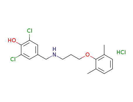 2,6-dichloro-4-((3-(2,6-dimethylphenoxy)propylamino)methyl)phenol hydrochloride