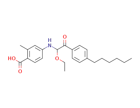 4-((1-ethoxy-2-(4-hexylphenyl)-2-oxoethyl)amino)-2-methylbenzoic acid
