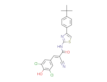 (E)-N-(4-(4-(tert-butyl)phenyl)thiazol-2-yl)-2-cyano-3-(3,5-dichloro-4-hydroxyphenyl)acrylamide