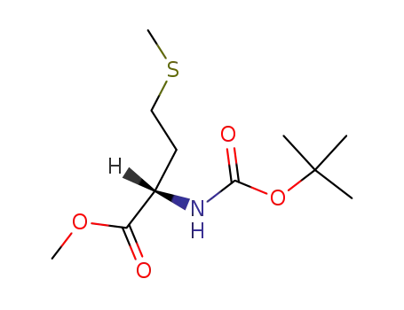 Molecular Structure of 33900-24-2 (L-Methionine, N-[(1,1-dimethylethoxy)carbonyl]-, methyl ester)