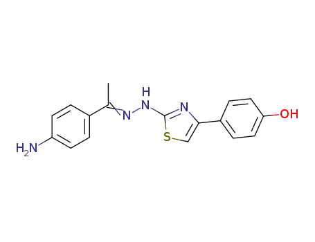 4-(2-(2-(1-(4-aminophenyl)ethylidene)hydrazinyl)thiazol-4-yl)phenol