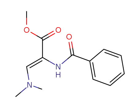 Molecular Structure of 125008-68-6 (METHYL (Z)-2-BENZOYLAMINO-3-DIMETHYLAMINOPROPENOATE, 98%)