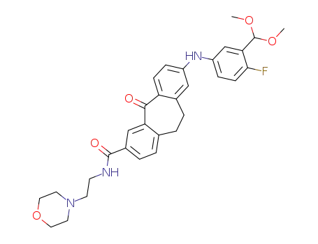 8-((3-(dimethoxymethyl)-4-fluorophenyl)amino)-N-(2-morpholinoethyl)-5-oxo-10,11-dihydro-5H-dibenzo[a,d][7]annulene-3-carboxamide
