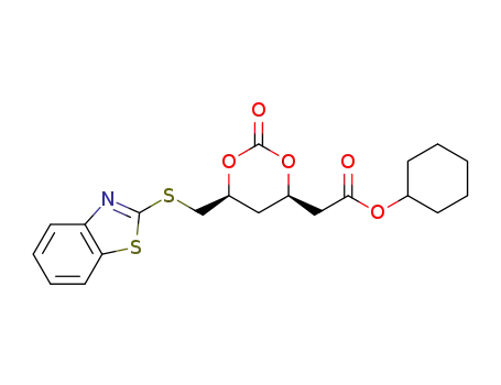 2-((4R,6S)-6-(benzo(d)thiazol-2-ylthio)methyl-2-oxo-1,3-dioxan-4-yl)acetic acid cyclohexyl ester