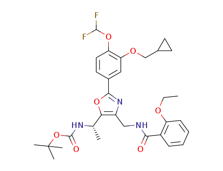 (S)-(1-(2-(3-(cyclopropylmethoxy)-4-(difluoromethoxy)phenyl)-4-((2-ethoxybenzylcarbamoyl)methyl)oxazol-5-yl)ethyl)carbamic acid tert-butyl ester