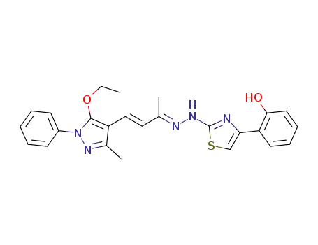 2-(2-(2-((2E,3E)-4-(5-ethoxy-3-methyl-1-phenyl-1H-pyrazol-4-yl)but-3-en-2-ylidene)hydrazinyl)thiazol-4-yl)phenol