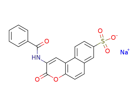 sodium 2-benzoylamino-3H-naphtho<2.1-b>pyran-2-one-8-sulphonate