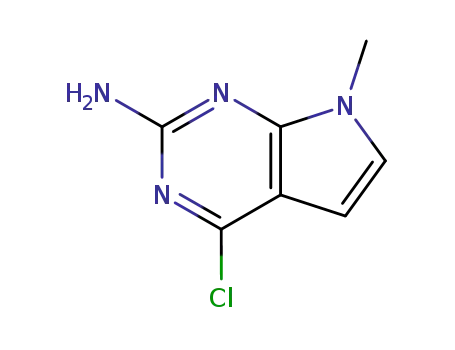 Molecular Structure of 90065-71-7 (7H-Pyrrolo[2,3-d]pyrimidin-2-amine,4-chloro-7-methyl-)