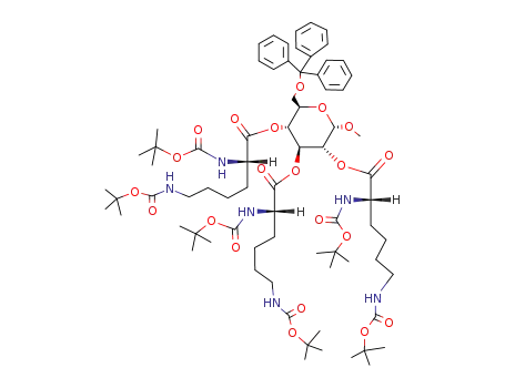 methyl 2,3,4-tri-O-α,Nε-bis(t-butoxycarbonyl)-L-lysyl>-6-O-triphenylmethyl-α-D-glucopyranoside