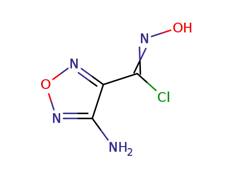 Molecular Structure of 147085-13-0 (1,2,5-Oxadiazole-3-carboximidoyl chloride, 4-amino-N-hydroxy-)