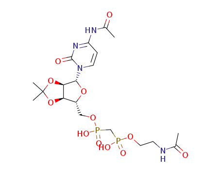 {[(3aR,4R,6R,6aR)-6-(4-Acetylamino-2-oxo-2H-pyrimidin-1-yl)-2,2-dimethyl-tetrahydro-furo[3,4-d][1,3]dioxol-4-ylmethoxy]-hydroxy-phosphorylmethyl}-phosphonic acid mono-(2-acetylamino-ethyl) ester