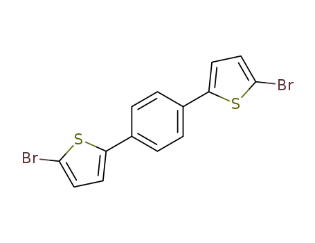 Molecular Structure of 23354-88-3 (Thiophene, 2,2'-(1,4-phenylene)bis[5-bromo-)
