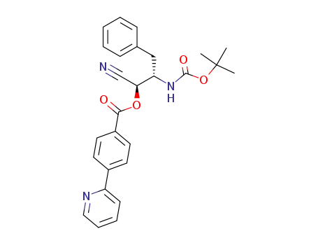 4-Pyridin-2-yl-benzoic acid (1R,2S)-2-tert-butoxycarbonylamino-1-cyano-3-phenyl-propyl ester