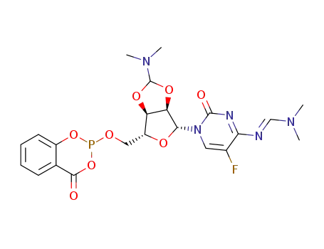 N'-{1-[2-dimethylamino-6-(4-oxo-4H-benzo[1,3,2]dioxaphosphinin-2-yloxymethyl)-tetrahydro-furo[3,4-d][1,3]dioxol-4-yl]-5-fluoro-2-oxo-1,2-dihydro-pyrimidin-4-yl}-N,N-dimethyl-formamidine