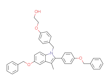 2-(4-((5-(benzyloxy)-2-(4-(benzyloxy)phenyl)-3-methyl-1H-indol-1-yl)methyl)phenoxy)ethanol