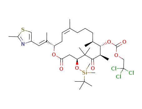 Carbonic acid (Z)-(4S,7R,8S,9S,16S)-4-(tert-butyl-dimethyl-silanyloxy)-5,5,7,9,13-pentamethyl-16-[(E)-1-methyl-2-(2-methyl-thiazol-4-yl)-vinyl]-2,6-dioxo-oxacyclohexadec-13-en-8-yl ester 2,2,2-trichloro-ethyl ester