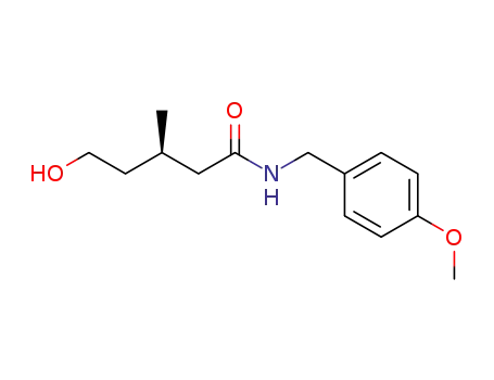 Molecular Structure of 234447-80-4 (Pentanamide, 5-hydroxy-N-[(4-methoxyphenyl)methyl]-3-methyl-, (3R)-)