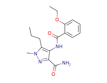 Molecular Structure of 501120-38-3 (4-[(2-Ethoxybenzoyl)amino]-1-methyl-5-propyl-1H-pyrazole-3-carboxamide)
