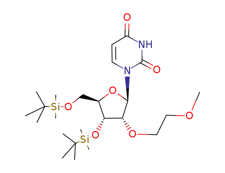 1-[4-(tert-butyl-dimethyl-silanyloxy)-5-(tert-butyl-dimethyl-silanyloxymethyl)-3-(2-methoxy-ethoxy)-tetrahydro-furan-2-yl]-1H-pyrimidine-2,4-dione