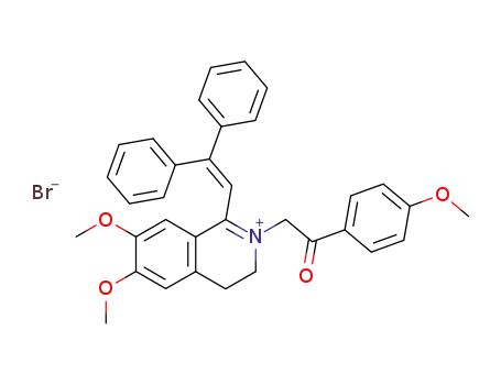 6,7-dimethoxy-1-(2',2'-diphenyl-1-ethenyl)-2-[2-(4-methoxyphenyl)-2-oxoethyl]-3,4-dihydroisoquinolinium bromide