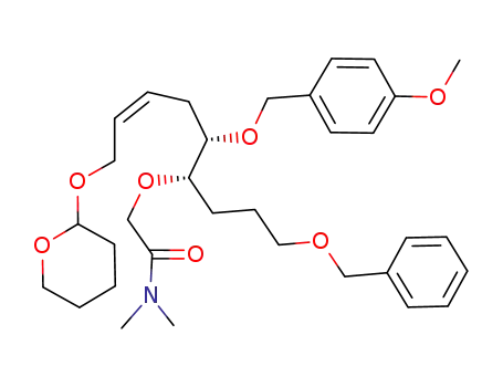 2-[1-(3-benzyloxy-propyl)-2-(4-methoxy-benzyloxy)-6-(tetrahydro-pyran-2-yloxy)-hex-4-enyloxy]-N,N-dimethyl-acetamide