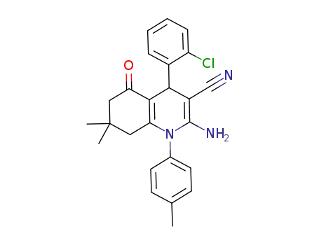 2-amino-4-(2-chlorophenyl)-7,7-dimethyl-1-(4-methylphenyl)-5-oxo-1,4,5,6,7,8-hexahydroquinoline-3-carbonitrile