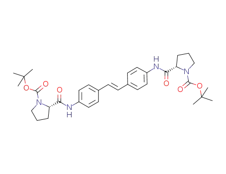 (2S,2'S)-tert-butyl 2,2'-N,N'-(4,4'-((E)-ethene-1,2-diyl)bis(4,1-phenylene))bis(azanediyl)bis(oxomethylene)dipyrrolidine-1-carboxylate