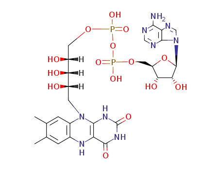 Molecular Structure of 1910-41-4 ([(2R,3S,4R,5R)-5-(6-aminopurin-9-yl)-3,4-dihydroxyoxolan-2-yl]methyl [[(2R,3S,4S)-5-(7,8-dimethyl-2,4-dioxo-1,5-dihydrobenzo[g]pteridin-10-yl)-2,3,4-trihydroxypentoxy]-hydroxyphosphoryl] hydrogen phosphate)