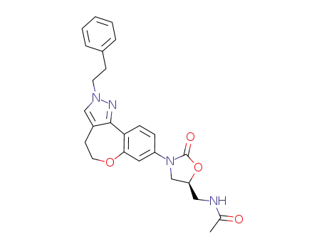 (S)-N-[3-(2-phenethyl-4,5-dihydro-2H-6-oxa-1,2-diaza-benzo[e]azulen-8-yl)-2-oxo-oxazolidin-5-ylmethyl]-acetamide