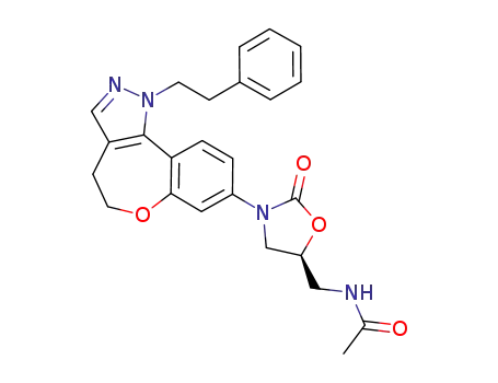 (S)-N-[3-(1-phenethyl-4,5-dihydro-1H-6-oxa-1,2-diaza-benzo[e]azulen-8-yl)-2-oxo-oxazolidin-5-ylmethyl]-acetamide