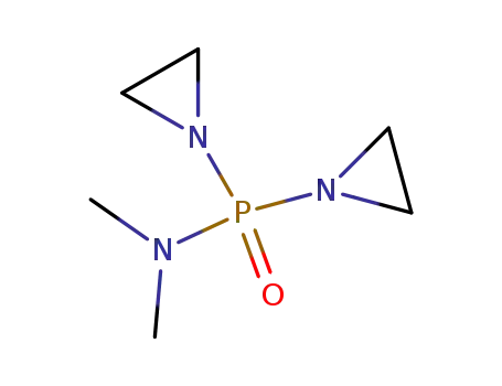 Molecular Structure of 1195-69-3 (P,P-bis(aziridin-1-yl)-N,N-dimethylphosphinic amide)