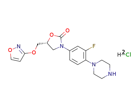 3-(4-(piperazin-1-yl)-3-fluorophenyl)-5(R)-(isoxazol-3-yloxymethyl)-oxazolidin-2-one dihydrochloride