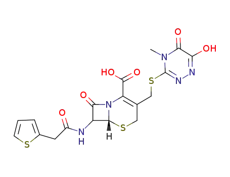 3-(((4,5-DIHYDRO-6-HYDROXY-4-METHYL-5-OXO-1,2,4-TRIAZIN-3-YL)THIO)METHYL)-7-(2-(2-THIENYL)ACETAMIDO)-3-CEPHEM-4-CARBOXYLIC ACID
